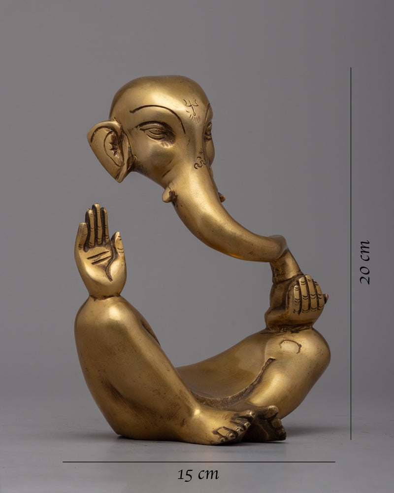 Ganesh Brass Statue | Traditional Figurine Of Hindu Deity