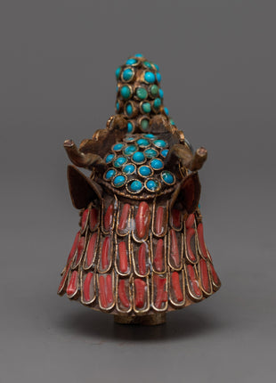 Chinese Dragon Statue Set | Copper Statues Adorned with Gemstones