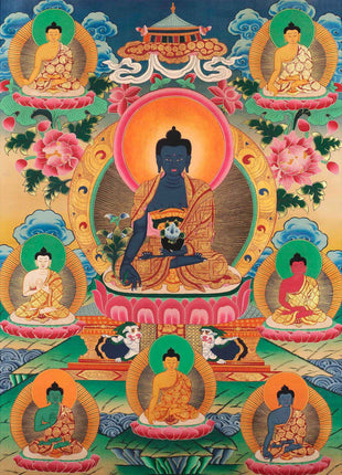 Eight Medicine Buddha Thangka | Wall Decoration Painting