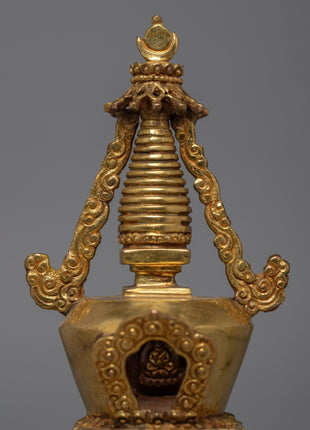 24K Gold Plated Stupa |Tibetan Buddhism Stupa