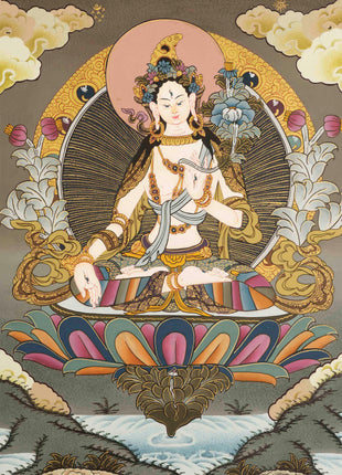 Buddhist White Tara |  Tibetan Female Thangka