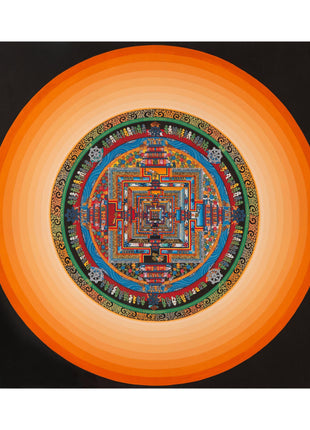 FineQuality Kalachakra Mandala | Mandala with Orange Halo