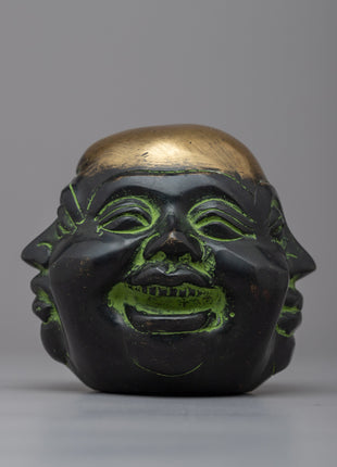 Buddha Head with Four Faces | Serene and Spiritual Sculpture for Tranquility
