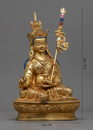 Traditionally Hand-Crafted Guru Rinpoche Prayer Statue | Lotus Born Master Padmasambhava Art