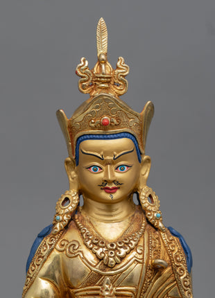 Traditionally Hand-Crafted Guru Rinpoche Prayer Statue | Lotus Born Master Padmasambhava Art