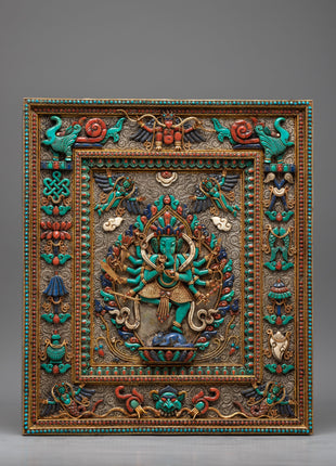 Ganesh Square Frame | Handcrafted Wall Decoration