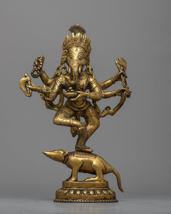 Brass Ganesh Statue | Auspicious Figure for Success and Blessings