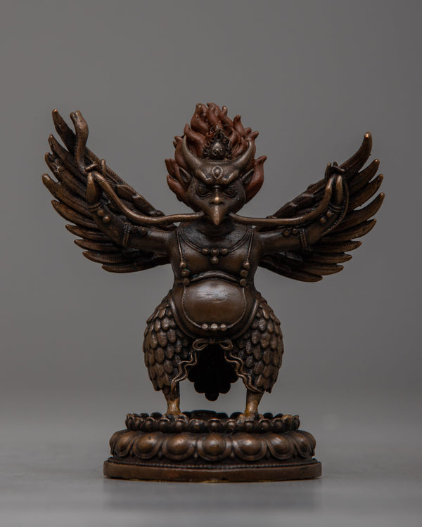 Oxidized Copper Garuda Statue 
