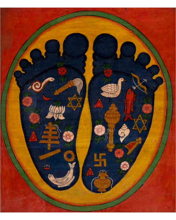 Gautam Buddha's Feet Thangka | Religious Artwork | Wall Decors