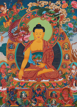 Gautama Buddha Thangka | Wall Decor | Tibetan Hand Painting