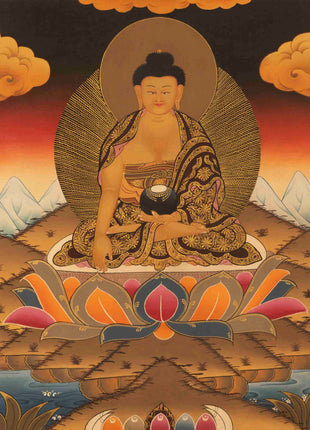 Gautama Buddha Thangka | Traditional Tibetan Painting | Wall Hanging Decors
