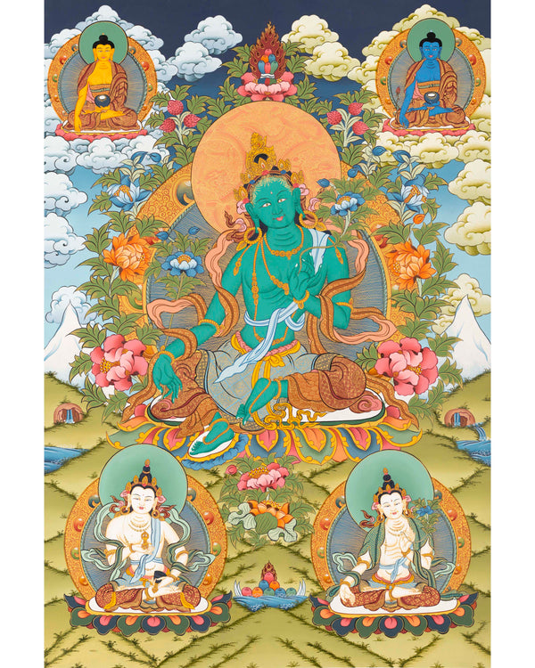 Goddess Green Tara Thangka | Spiritual Wall Art