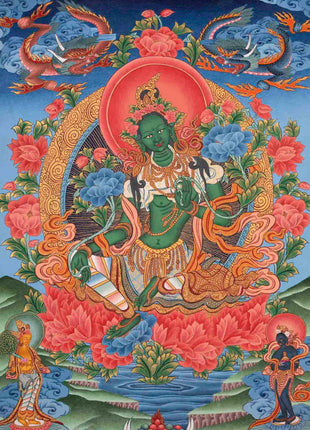 Goddess Green Tara | Religious Buddhist Artwork | Wall Decors