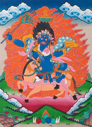 Goddess Palden Lhamo Thangka | Feminist Deity Vajrayana | Wall Decor