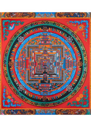 Gold Kalachakra Mandala | Buddhist Thangka