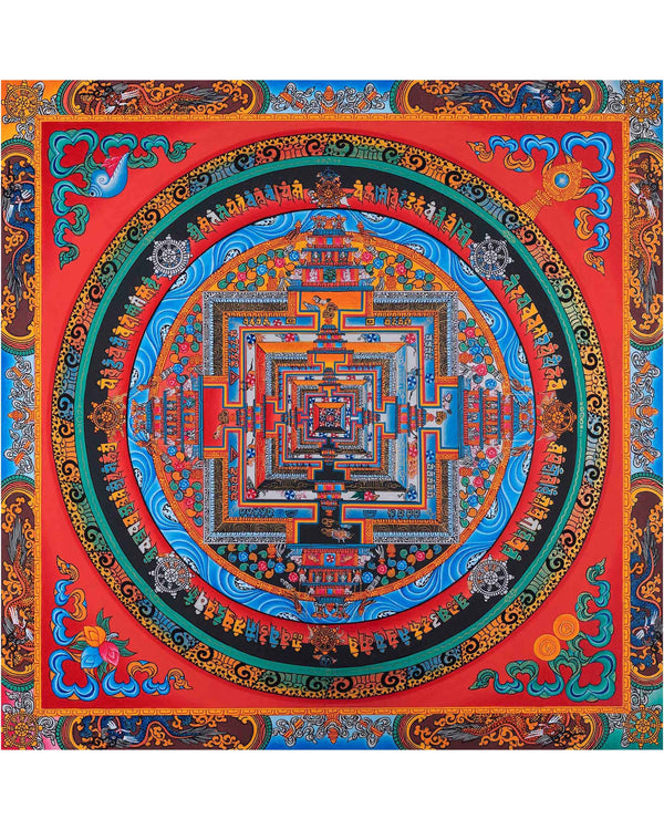 Gold Kalachakra Mandala | Buddhist Thangka