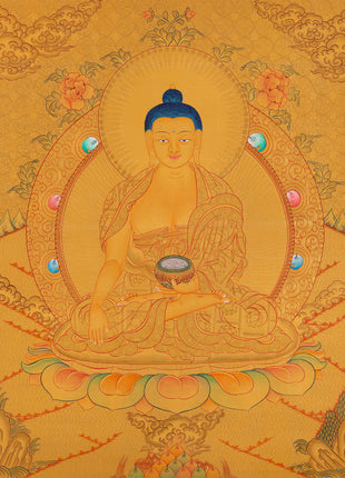 Gold Shakyamuni Buddha Thangka | Himalayan Art