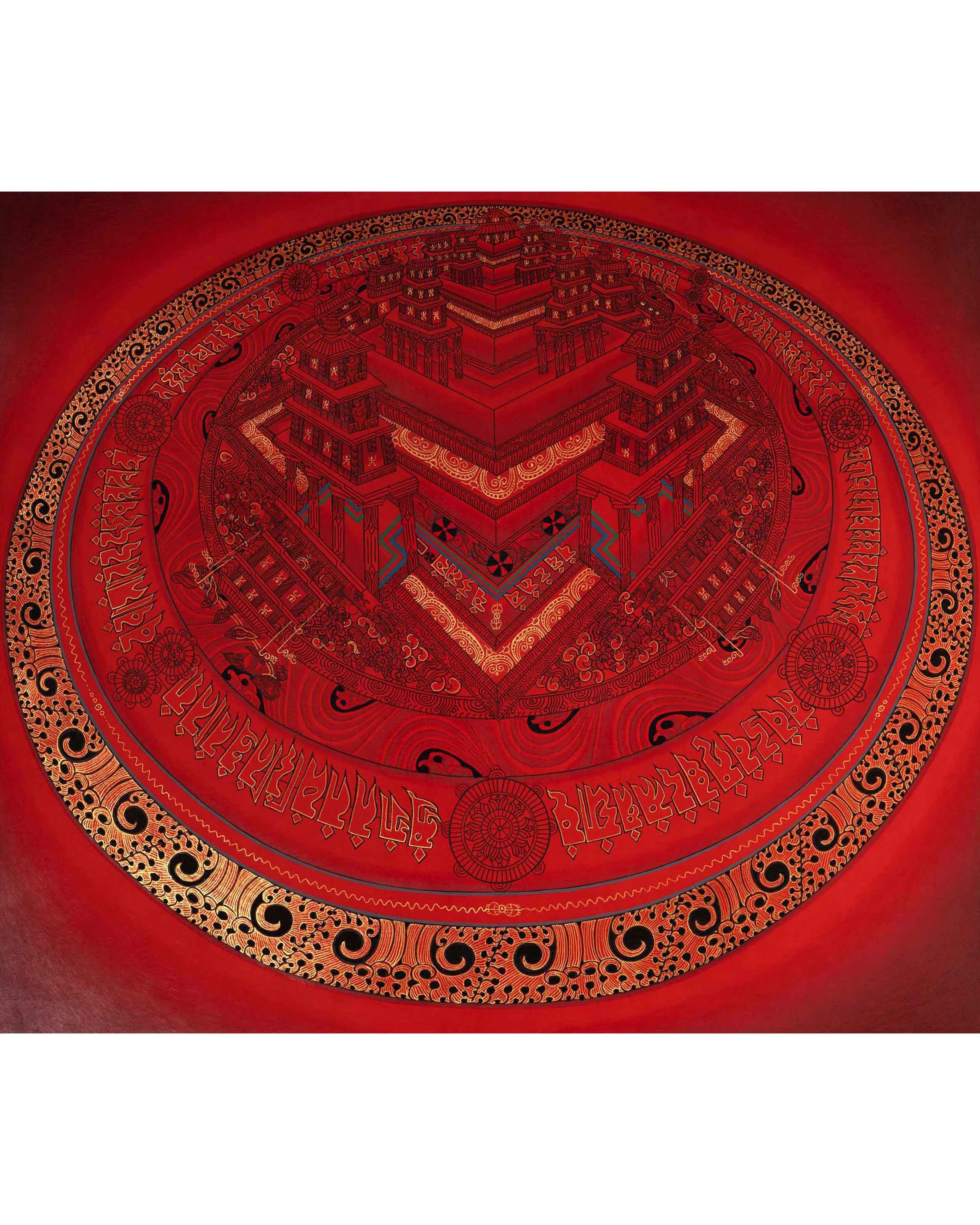 Golden Kalachakra Mandala  | Original Hand-made Wheel of Time