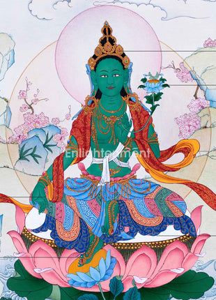 Green Tara, The Buddha Tara Devi Thangka For Healing & Longevity | Traditional Tibetan Buddhist Art
