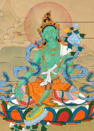 Green Tara Healing Thangka | Traditionally Hand Painted Art