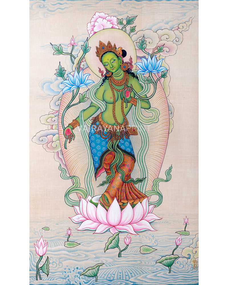 Green Tara Mother Thangka Print