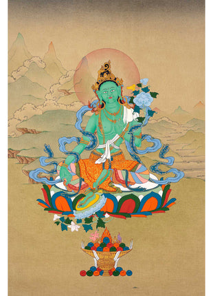Green Tara Healing Thangka