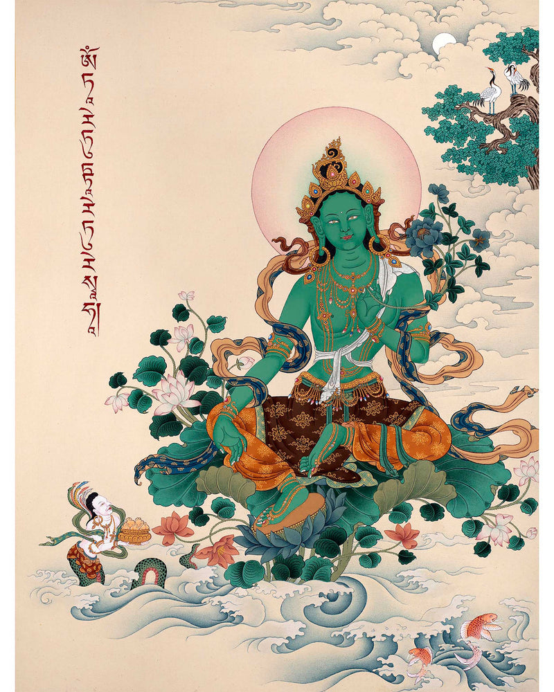 Green Tara Bodhisattva Thangka Art