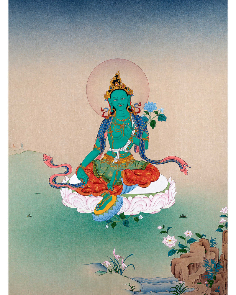 Tibetan Green Tara Thangka