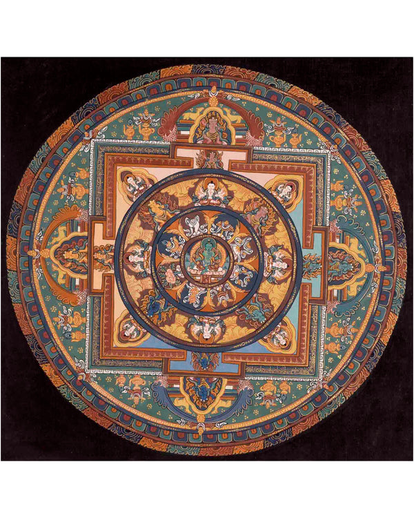 Green Tara Mandala Thangka | Traditional Painting