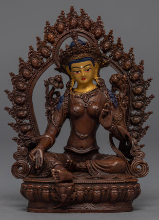 Mini Machine made Green Tara Statue