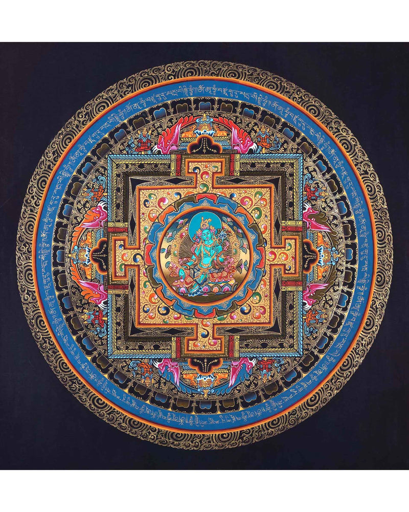 Green Tara Thangka Mandala | Traditional Painting