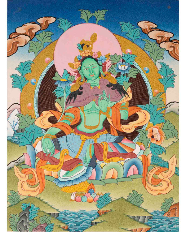 Green Tara Thangka | Healing Female Deity | Buddhist Gift Ideas