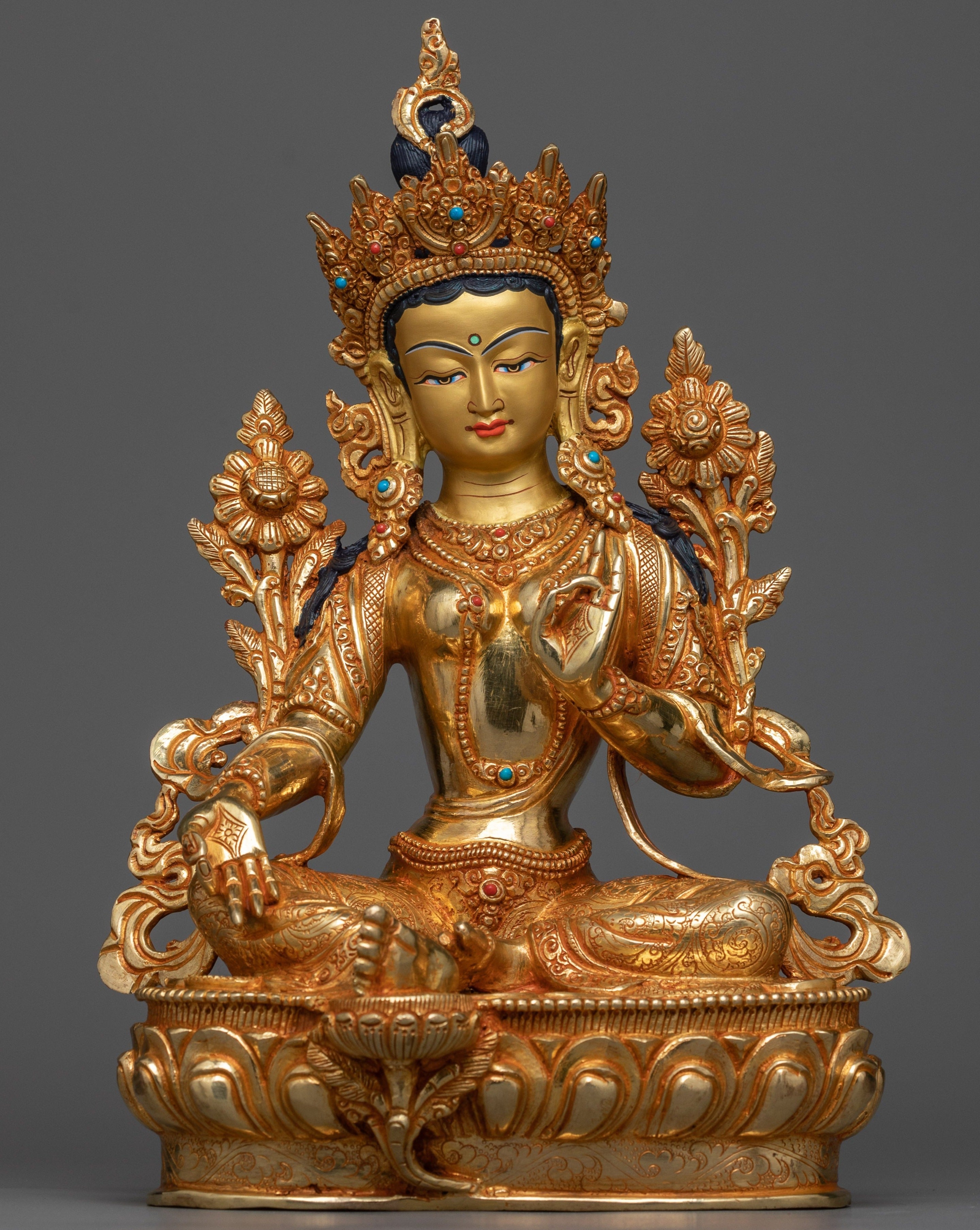 Green Tara Copper Statue | Handmade Spiritual Deity