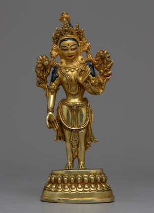 Goddess Standing Green Tara Statue