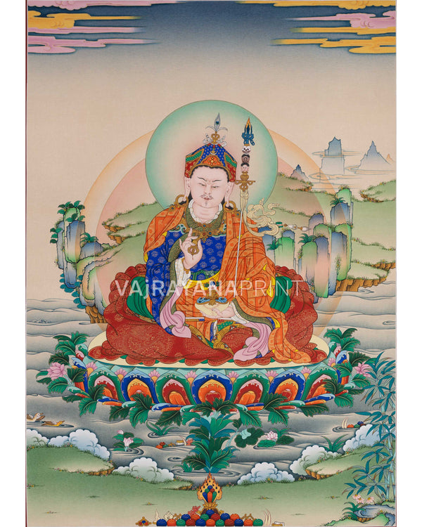 mantra-of-guru-rinpocheHigh-Quality Thangka Print To Practice Mantra Of Guru Rinpoche