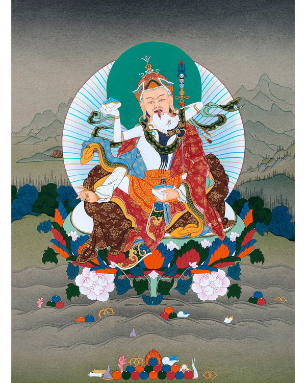 Guru Rinpoche With Consort Thangka