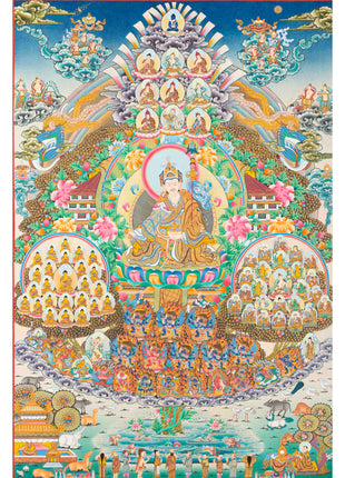 Rinpoche Refuge Tree Thangka | Hand Painted Buddhist Artwork