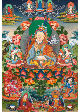 Guru Rinpoche Thangka | Eight Manifestation of Guru Padmasambhava |  Lotus Born Master of Buddhism | Thangka Painting for Meditation