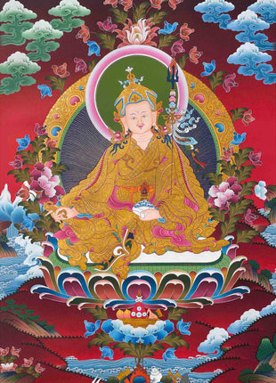 Guru Rinpoche Thangka | Religious Buddhist Art | Wall Decors