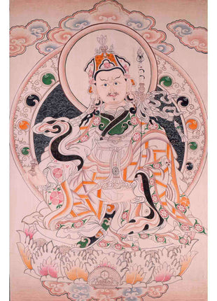 Guru Rinpoche Thangka | Traditional Tibetan Painting | Wall Decors