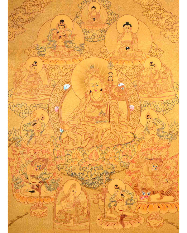 Guru Rinpoche Thangka | Hand Painted Buddhist Art | Wall Decors