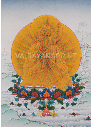 Buddhist Guru Rinpoche Rainbow Body Thangka