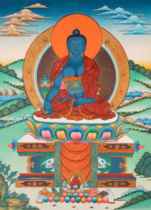 Healing Buddha Thangka | Medicine Buddha | Religious Painting