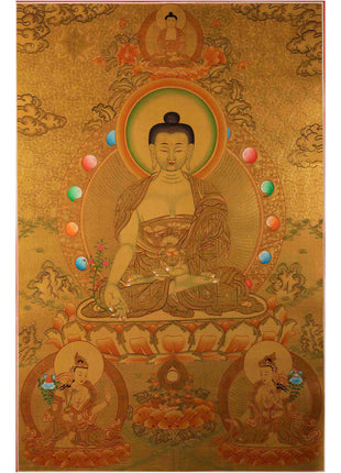 Healing Buddha Thangka | Bhaisajyaguru Thangka | Wall Hanging Decors