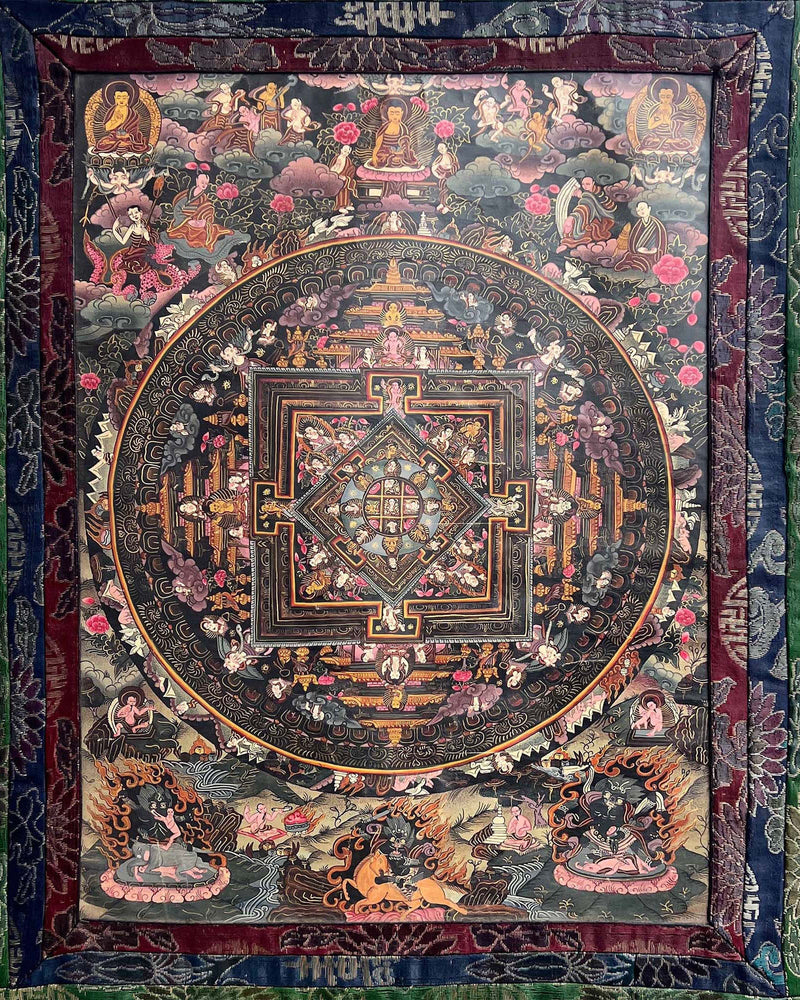 Heruka Mahakala Mandala | Old Tibetan Thangka