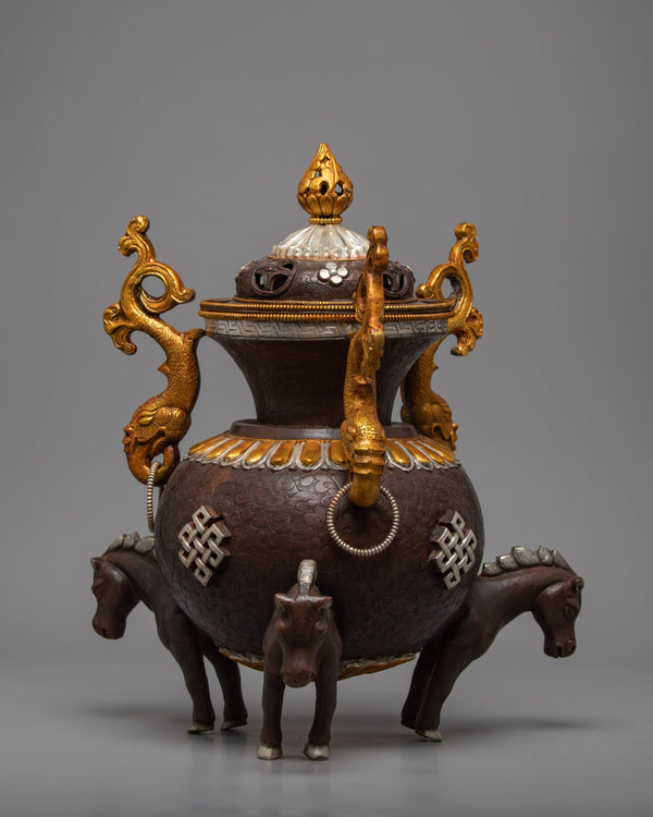 Horse Incense Burner | Handcrafted Nepalese Artifacts | Gift For Buddhist