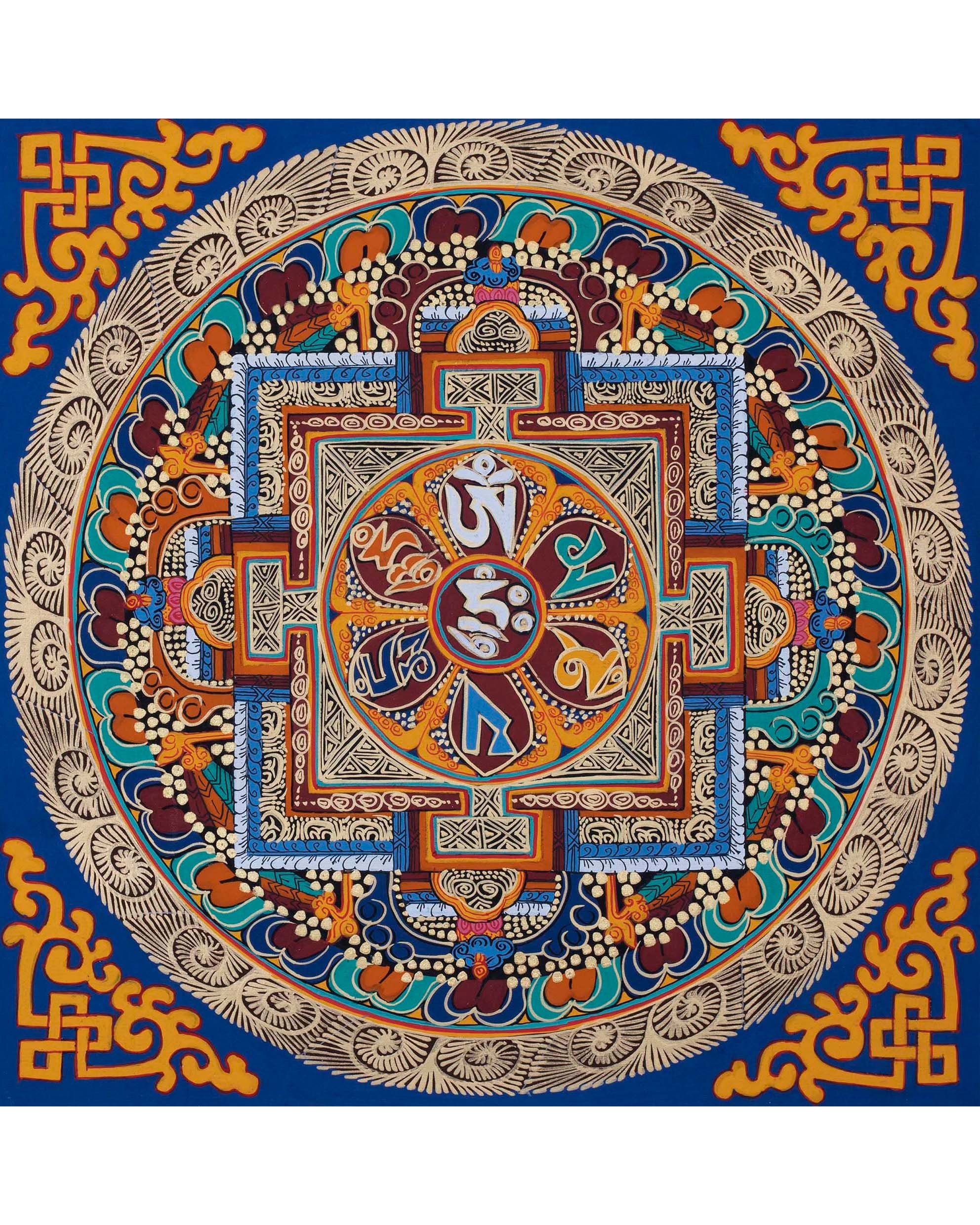 Hum Mandala Thangka  | Wall Hanging Yoga Meditation Canvas Art