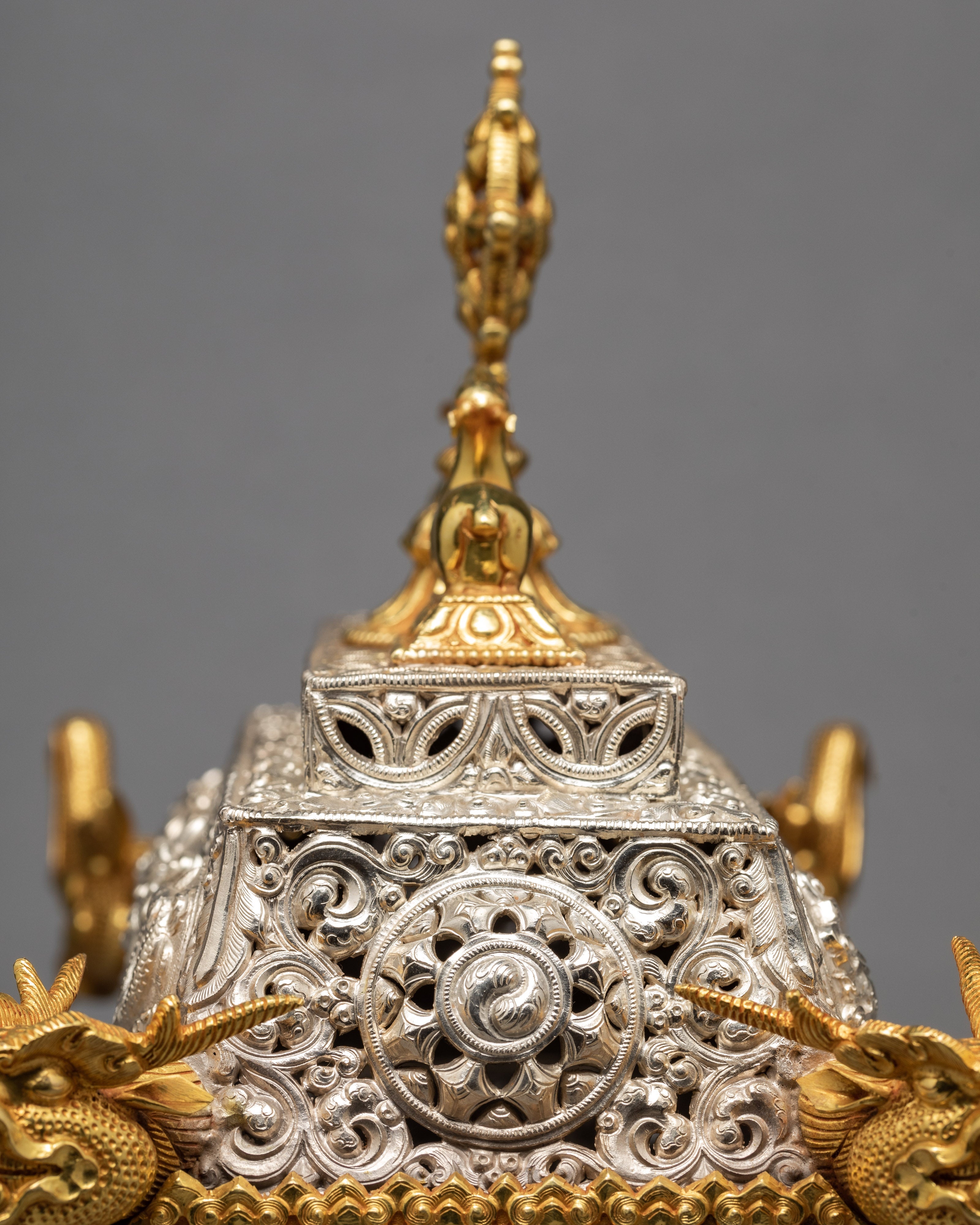 Decoratrive Incense Burner | Golden Tibetan Ritual Burner