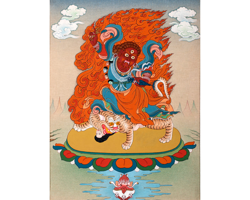 Dorje Drollo | 8 Manifestation Of Padmasambhava | Buddhist Brocade Thangka