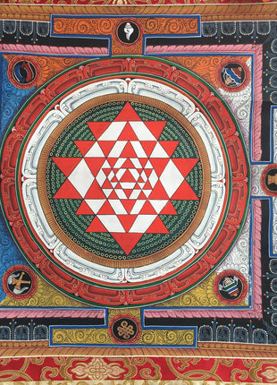 Shri Yantra Mandala Thangka | Tibetan Buddhist Art